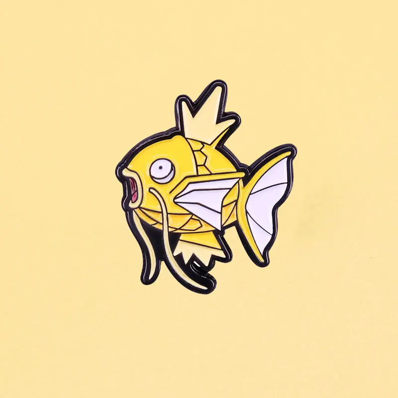 Lovely Crown Fish Enamel Pins Cartoon Aquarium Metal Brooch Men Women Fashion Jewelry Gifts Anime Movie Novel Hat Lapel Badges