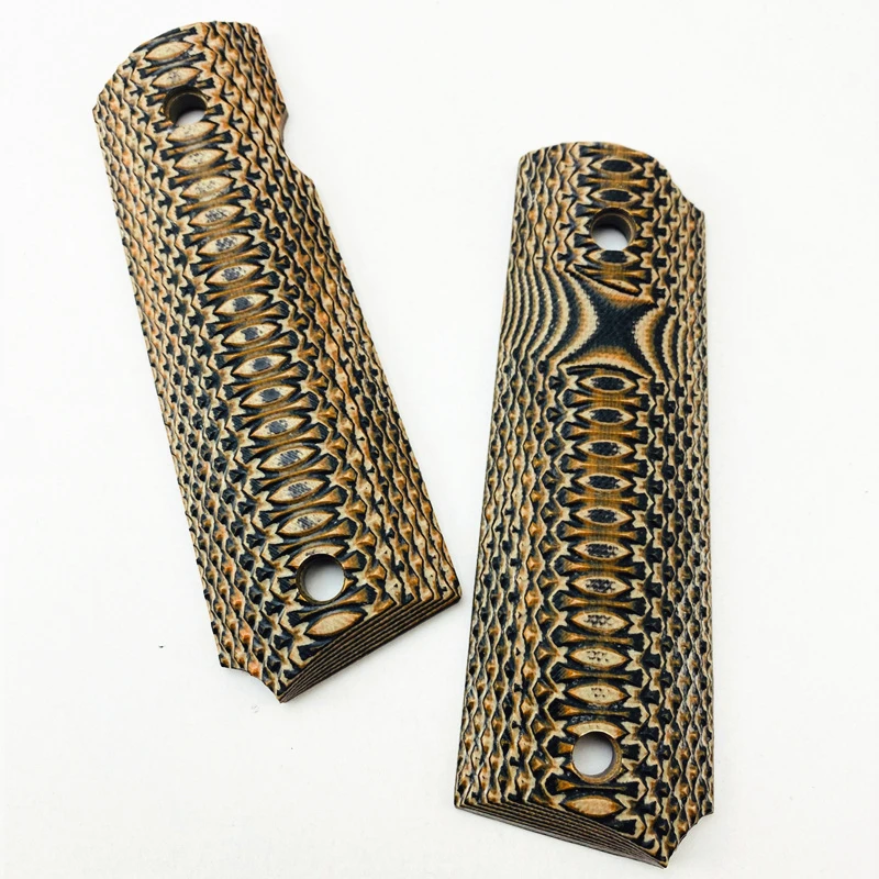 1 زوج اليد Grips مكافحة زلة G10 التصحيح DIY بها بنفسك المواد مقابض جداول ألواح الفراغات ل 1911 قبضة نموذج