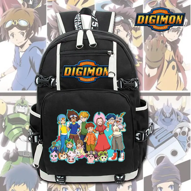 Ransel Unisex Baru Anime Digimon Ransel Ransel Hitam Tas Otaku Sekolah