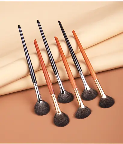 작은 선풍기 메이크업 브러쉬, 하이라이터 코 섀도우 메이크업 브러쉬, 블러셔 윤곽, 절묘한 미용 도구, 염소 털, 1 개