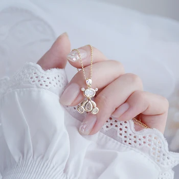 2022 nowy projekt wykwintny ruchomy niedźwiedź naszyjnik damski platerowany 14k prawdziwe złoto elegancki naszyjnik z cyrkoniami prezent urodzinowy biżuteria Brincos