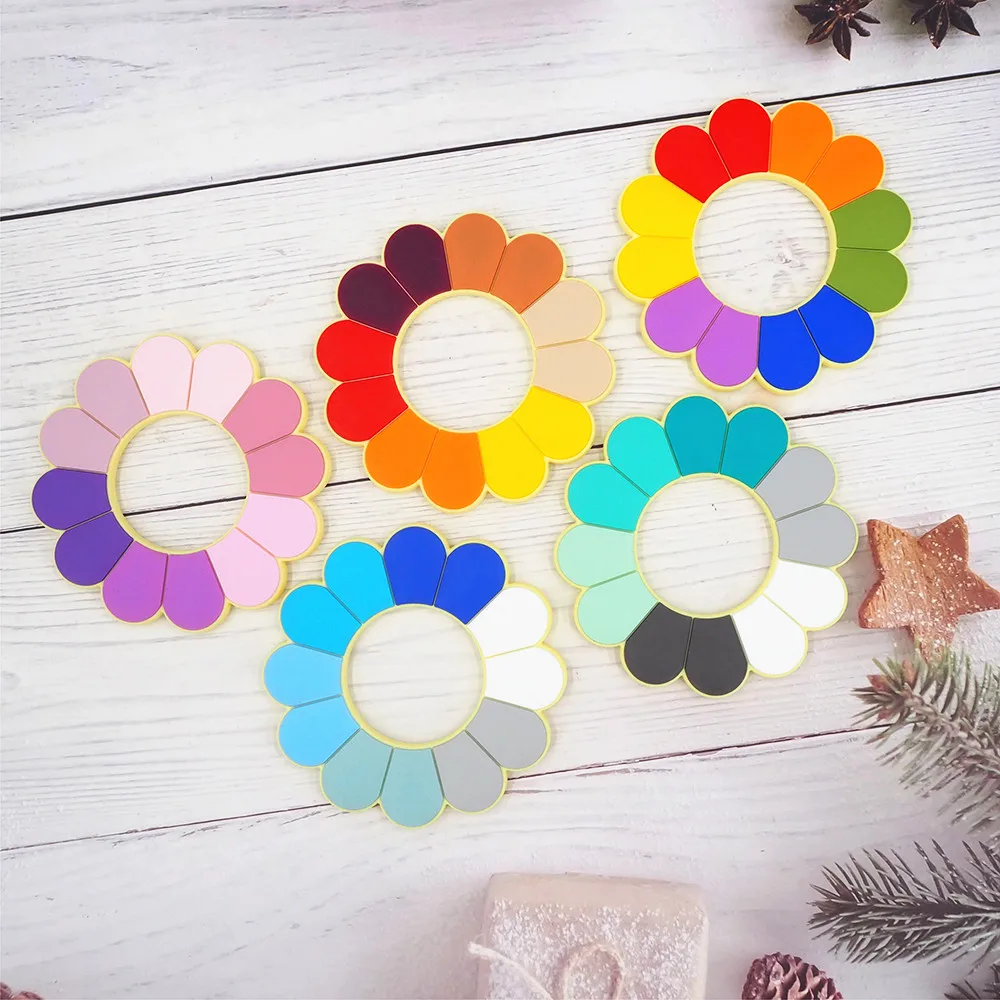 

Chenkai 5PCS Silicone Flower teether Baby Round Shaped Beads Teething BPA Free DIY Sensory Chewing Toy Accessories