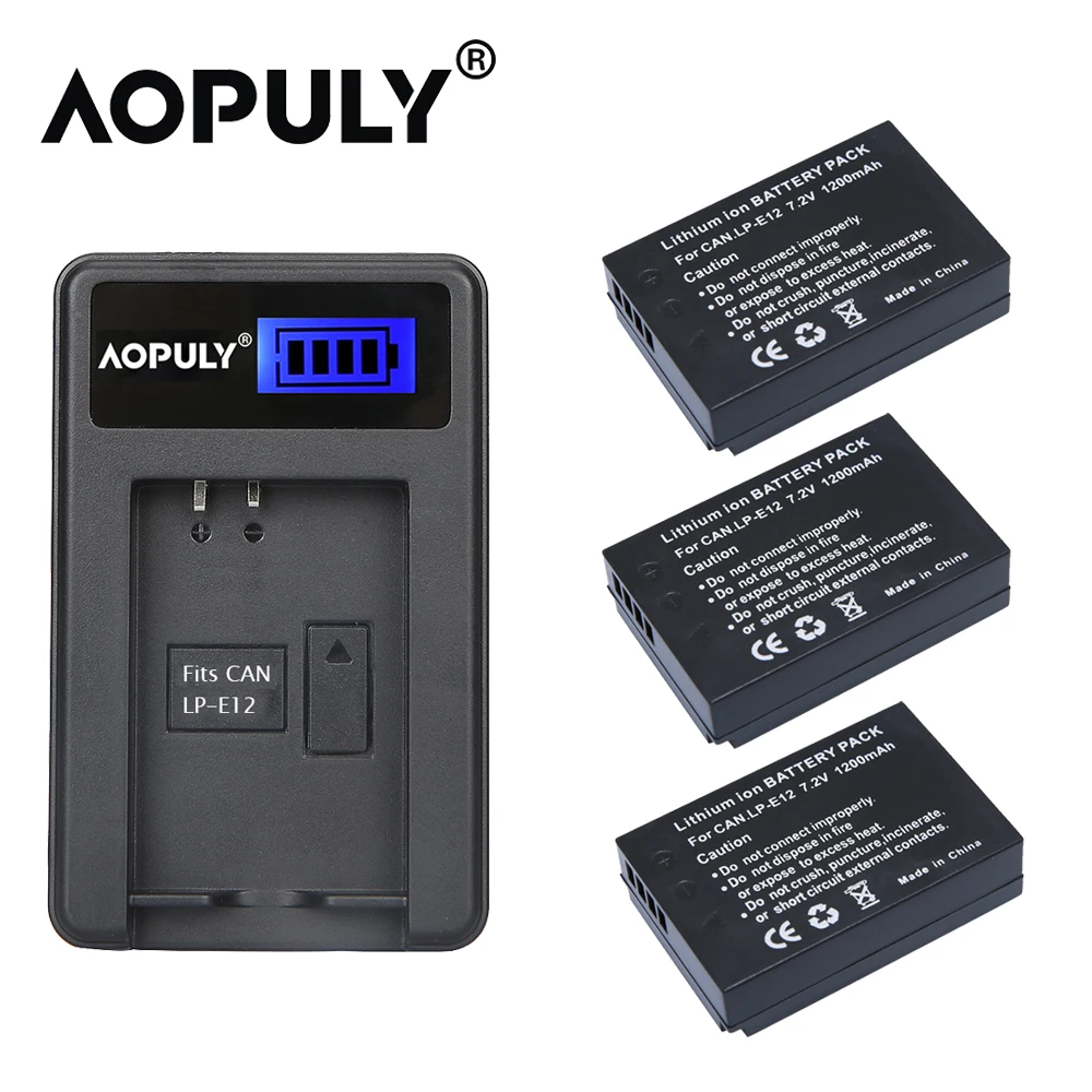 Venta al por mayor 5 unids/lote LP-E12 LPE12 7,2 V 1200mAh cámara de batería digital para Canon EOS M M2 100D Rebel SL1 Kiss X7 EOSM EOSM2 EOS100D