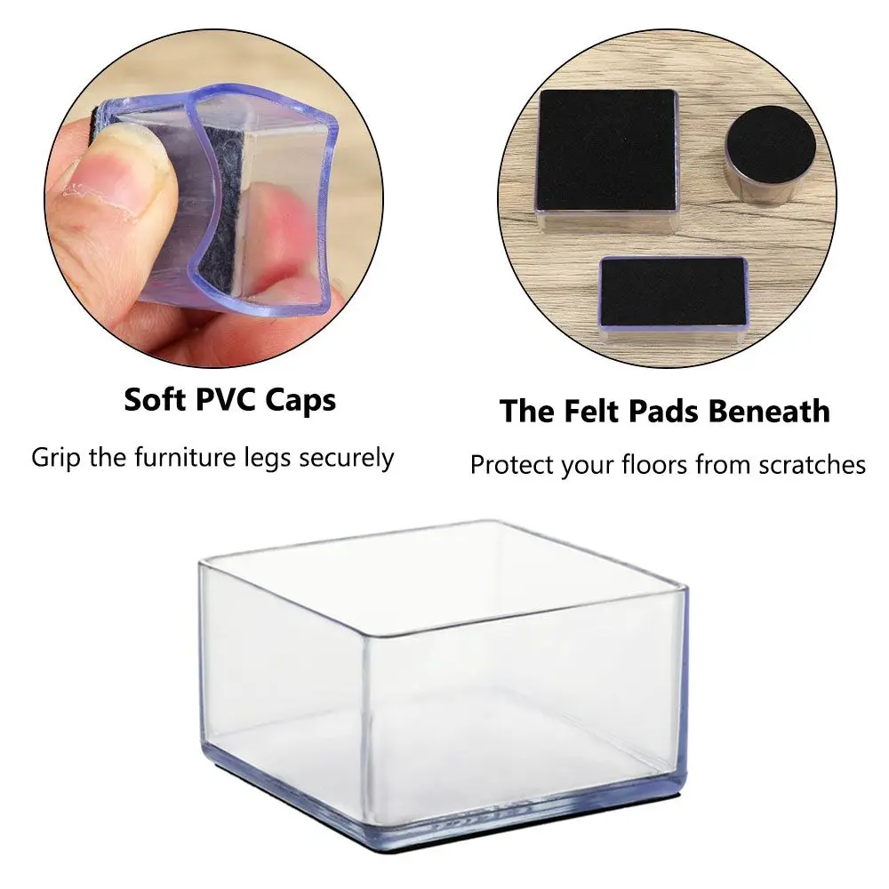 4 قطعة/المجموعة جديد شفافة PVC الجدول الساق قبعات الأثاث القدم غطاء عدم الانزلاق الطابق حامي منصات واقية حالة #5