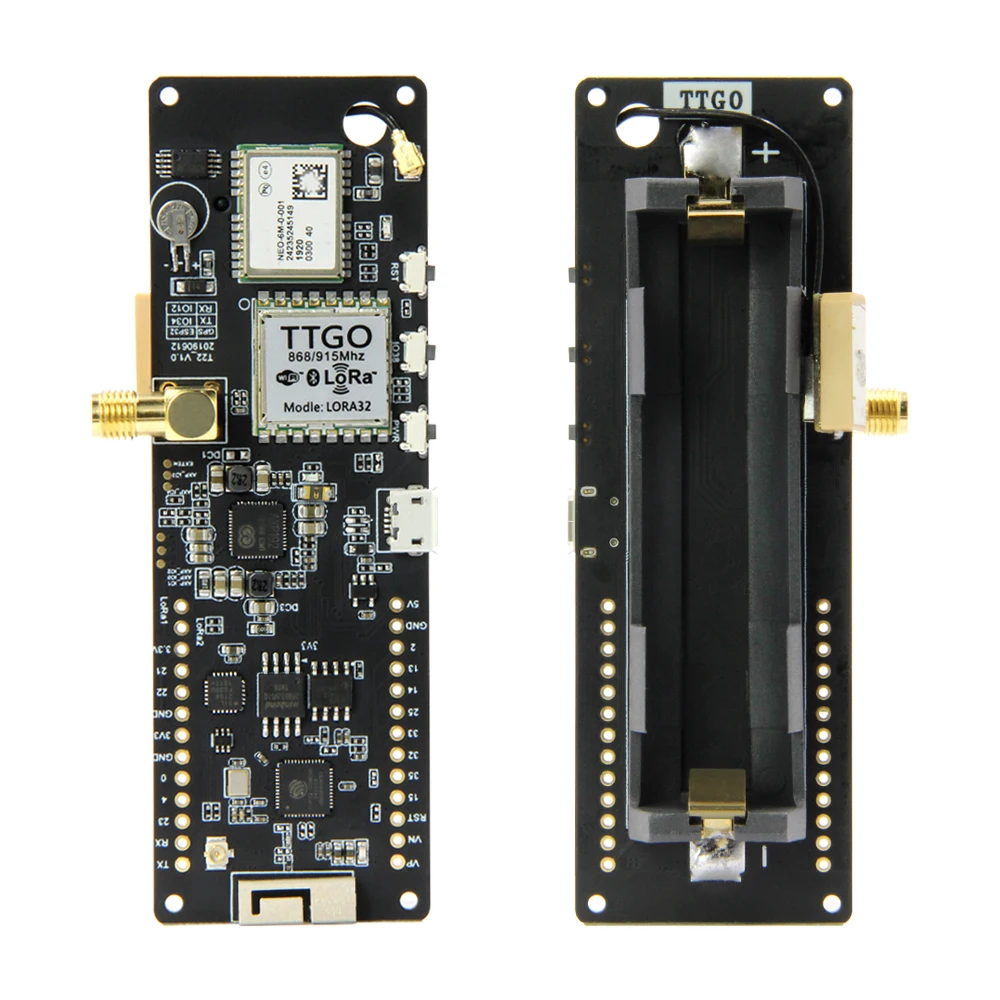 Imagem -04 - Suporte de Bateria T-beam com Oled V1.2 Esp32 433mhz 868mhz 915mhz 923mhz Wifi Bluetooth Gps Módulo Neo6m Sma 18650