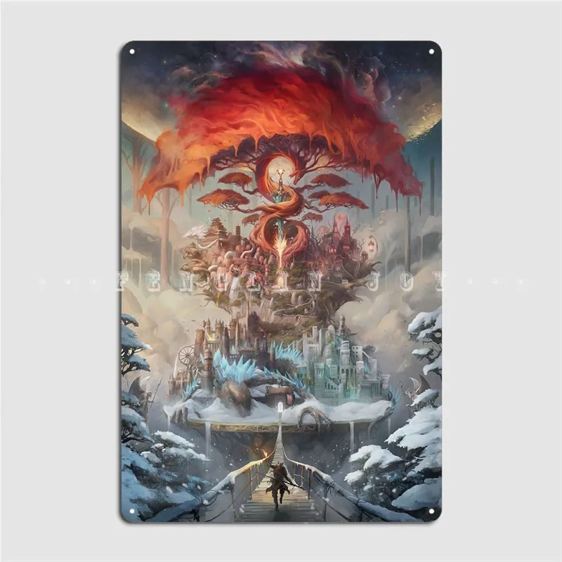 The Painted World Poster Metal Plaque Mural Wall Cave Designing Wall Decor Tin sign Posters