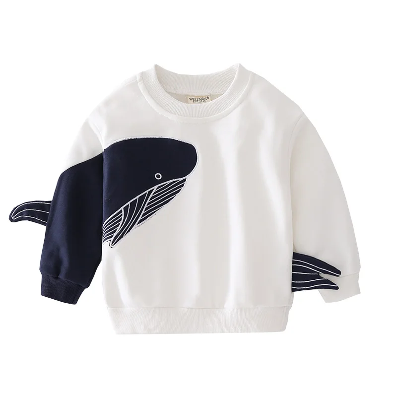 Whales Boys Sweatshirts Cotton Autumn Toddler T-shirt Long Sleeve Children Shirt Tops Kids Clothes image 3