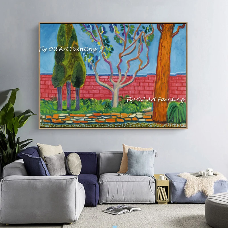 

Excellent Artist David hockney landscape Oil Painting 100% Handpainted Abstract modern on Canvas Luxury Picture For Home Decor