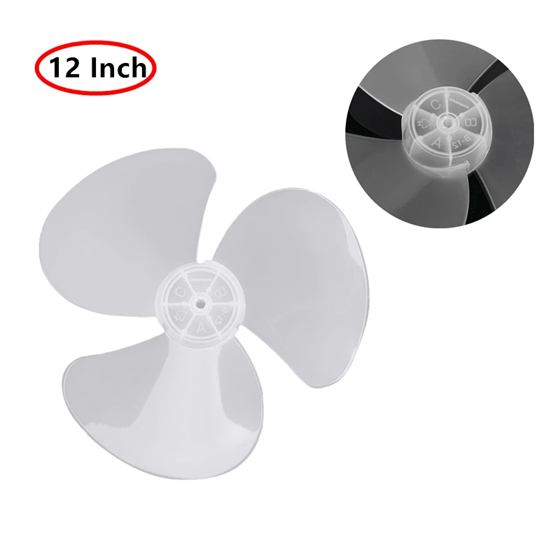 

12 Inch Household Plastic Fan Blade 3 Leaves for Standing Pedestal Fan Table Fanner General Replacement Accessories