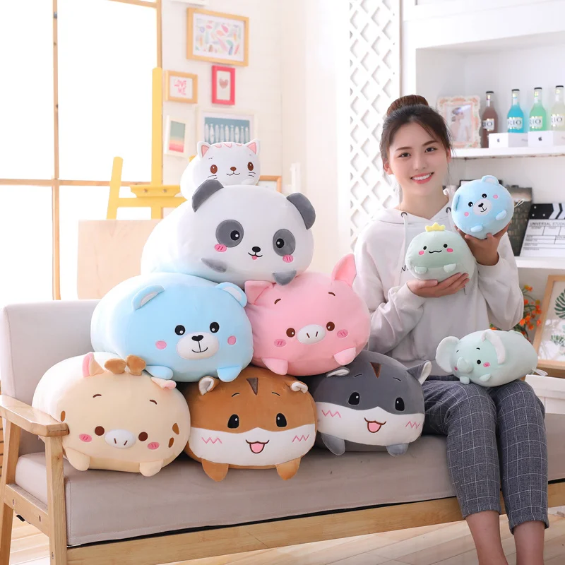 30-90CM Animal Cartoon Pillow Cushion Cute Fat Dog Cat Totoro Penguin Pig Frog Dino Plush Toy Stuffed Lovely kids Birthyday Gift