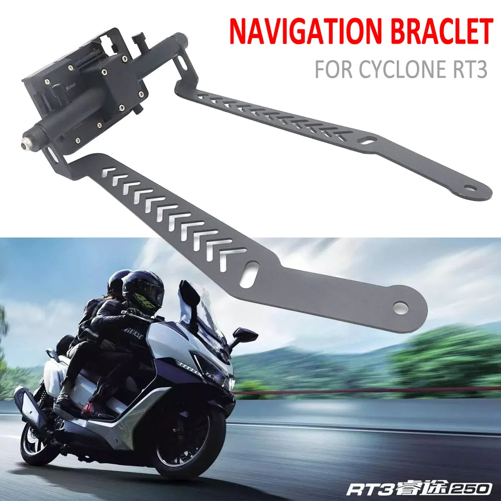 

Motorcycle Phone GPS Mount Navigation Bracket USB Wireless Charging FOR CYCLONE RT3 RT 3 Expansion Stand Multifunction Crossbar