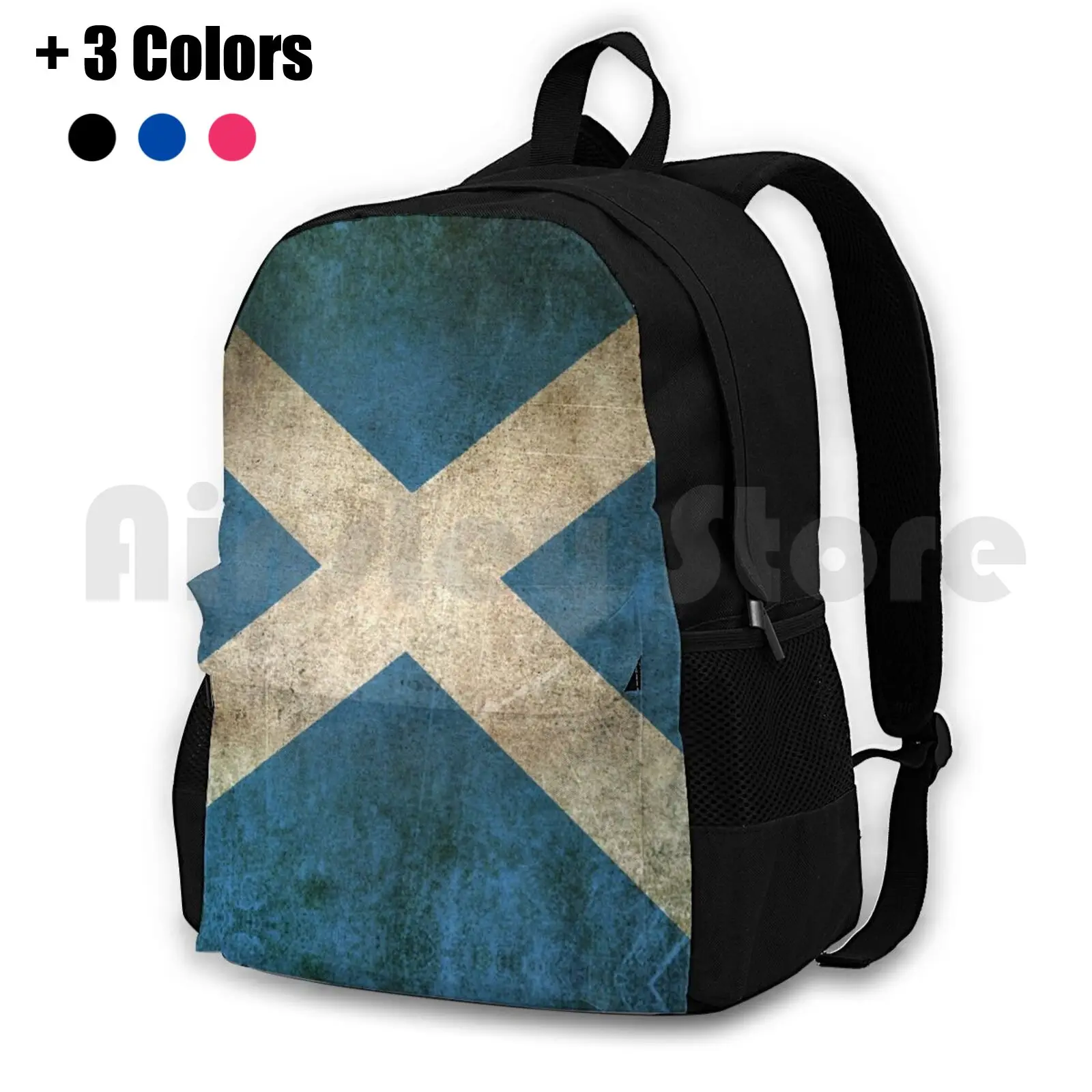 Old And Worn Distressed Vintage Flag Of Scotland Outdoor Hiking Backpack Riding Climbing Sports Bag Vintage Scottish Flag Old