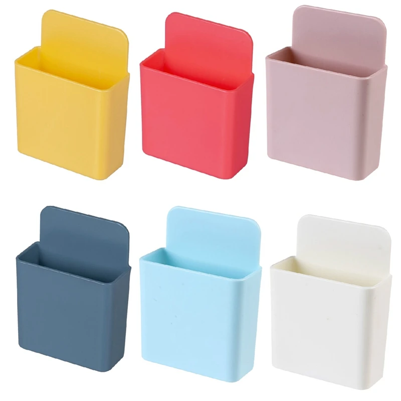 Wall Mounted Storage Organizer Box Rack Remote Control Air Conditioning Mobile Phone Plug Holder Container Pen Holder Punch-free