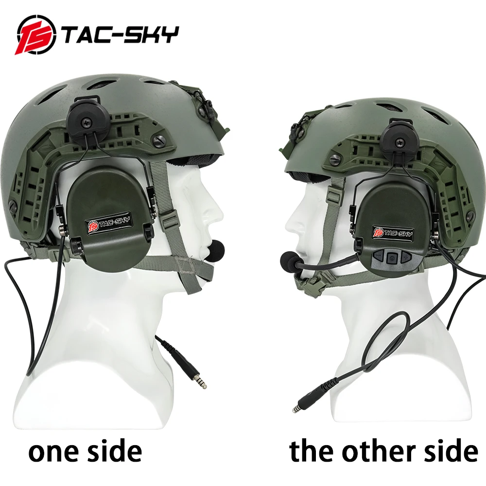 TAC-SKY Tactical Headset TCI LIBERATOR II Silicone Earmuffs Tactical Helmet ARC Track Bracket Version  Shooting Headset