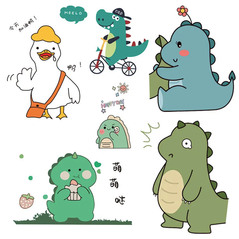 New children's dinosaur Cute Animal Patches Stickers For Clothing Diy Accessories Fashion Stickers Heat Transfer Cloth Patches