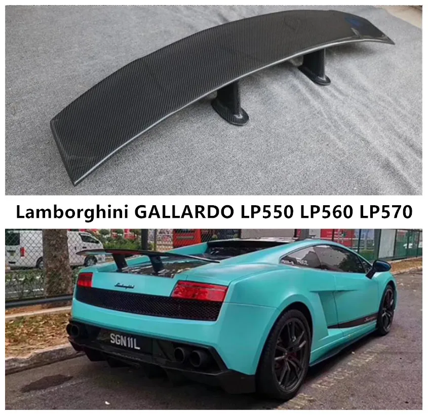 Spoiler For FOR FOR Lamborghini GALLARDO LP550 LP560 2004-2013 Rear Wing Lip Tail Trunk Spoilers Real Carbon Fiber