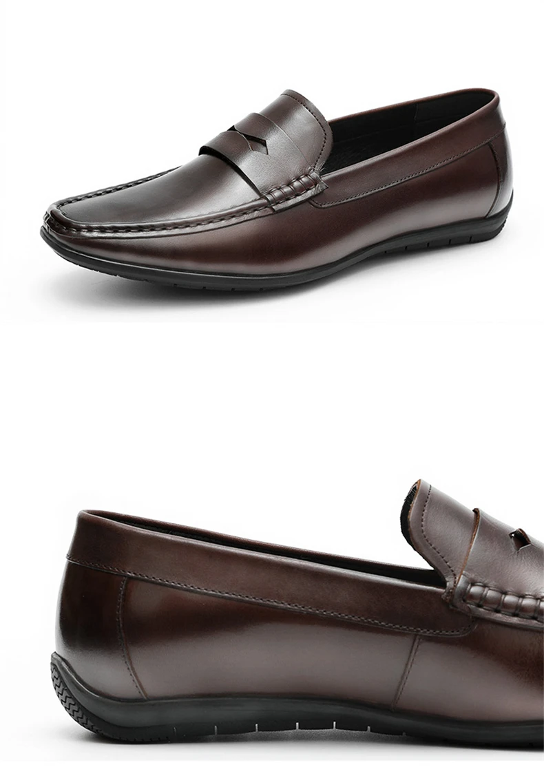 Italian Mens Shoes Casual Luxury Brand Summer Men Loafers Black Genuine Leather Moccasins Comfy Breathable Slip On Boat Shoes