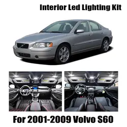 15 Bulbs White Error Free Interior LED Car Light Kit Fit For 2001-2006 2007 2008 2009 Volvo S60 Map Dome Cargo Door License Lamp