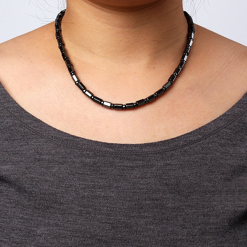 Natural Facted Hematite Necklaces Women Fashion Section Hematite Beads Necklace Reiki Healing Healthy Soul Jewelry Accessories
