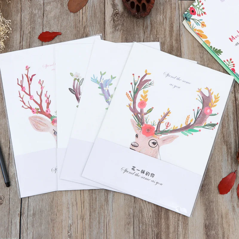 6 Letter Paper+3 Envelopes Set Safflower Deer Confession Letter Stationery Wedding Invitation Love Writing Letterhead Supplies