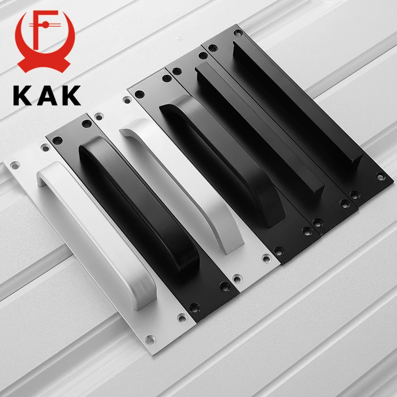 KAK Fashion Black Cabinet Handles Aluminum Alloy Kitchen Door Handles Cupboard Pulls Drawer Knobs Furniture Room Door Hardware