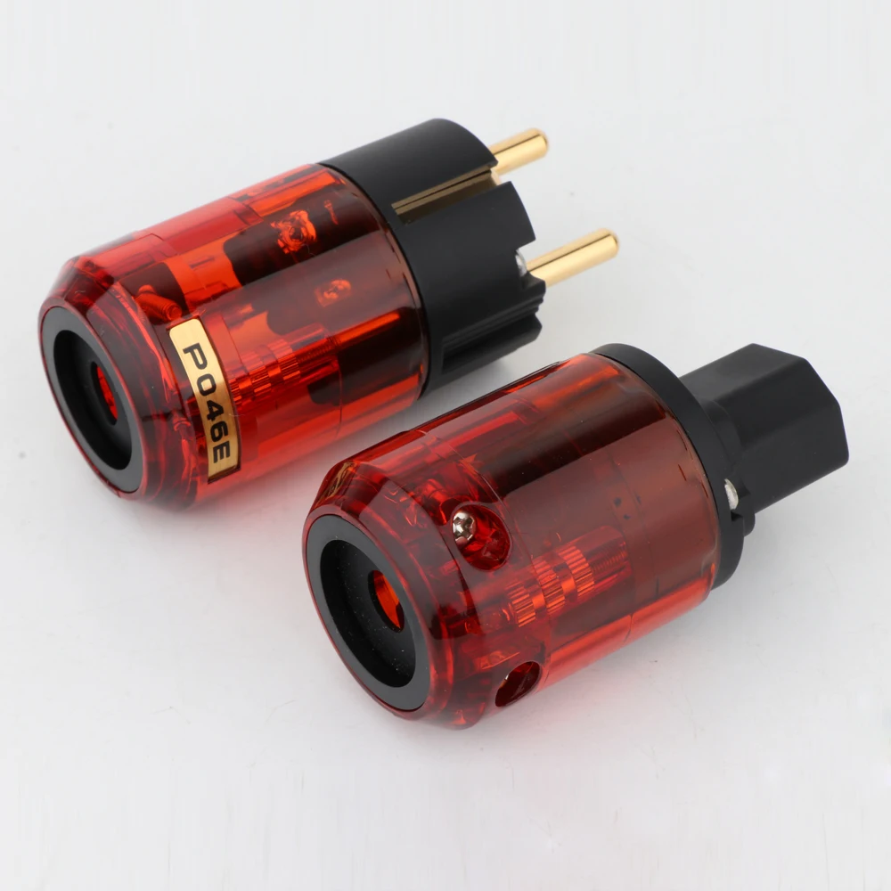 Пара штекеров питания Schuko Europe EU p-046E, 24-каратный позолоченный аудиоразъем IEC C15, гнездо-папа, аудиоразъем для DIY