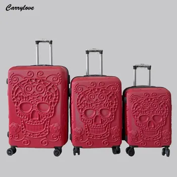 Carrylove Large Skull Suitcase 1