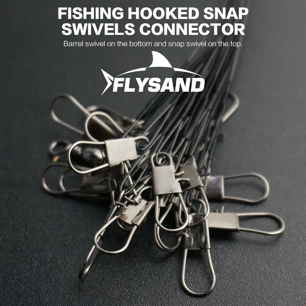 FLYSAND Fishing Wire Leaders Stainless Steel Nylon-Coated Fishing Line Wire Leaders Anti-Bite Fishing Line 20Pcs/Lot