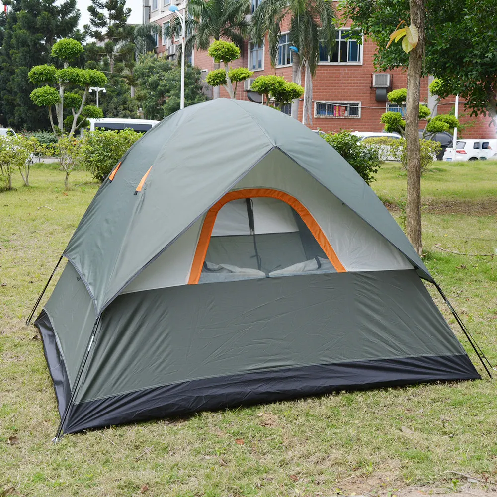 

XC Customized Camping Tent Upgraded Waterproof Index Separated Dual Layer Outdoor Tent 3Person Family Tourist Travel Picnic Tent