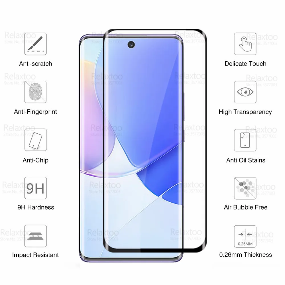 Camera Protective Glass For Huawei Nova 9 Tempered Glass Huawey Hauwei Nova9 9D Curved Screen Protector Armor Safety Phone Film