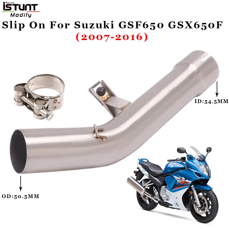 

2007 2008 2009 2010-2014 2015 2016 выхлопная труба для мотоцикла SUZUKI GSF650 GSX650F Модифицированная 51 мм интерфейсная средняя Соединительная труба