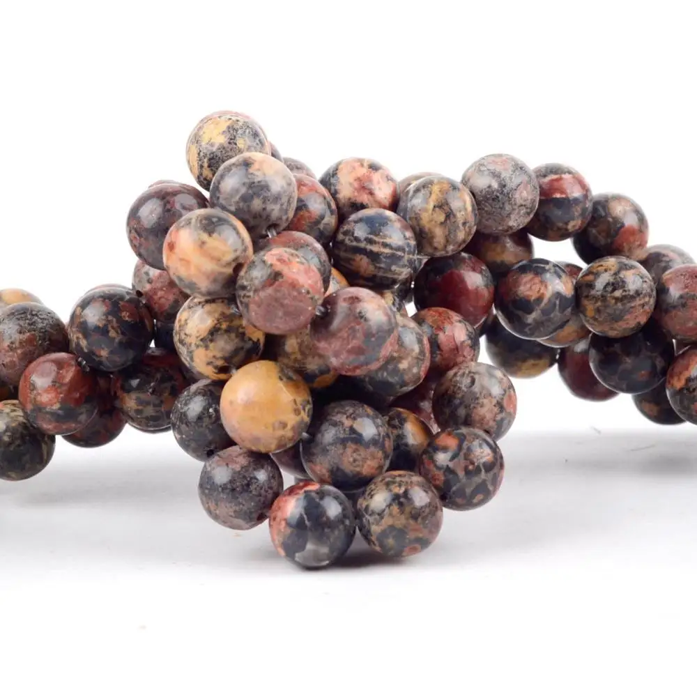 Natural Leopard Skin Jaspes Stone Beads Round Loose Spacer Beads For Jewelry Making 4/6/8/10/12mm DIY Bracelet Handmade