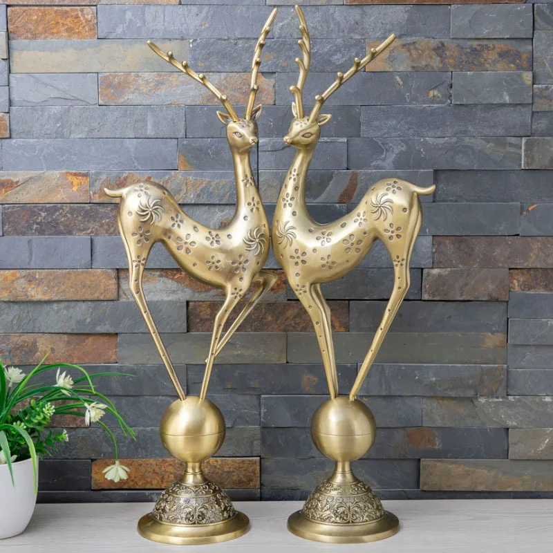 

Europe Metal crafts Creative bronze/ antique tin animal deer desk accessories for home decoration accessories for living room