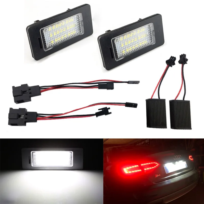 2pcs Car License Plate Light 24 SMD LED Kit Fit for Audi A4 B8 S4 A5 S5 Q5 S TT