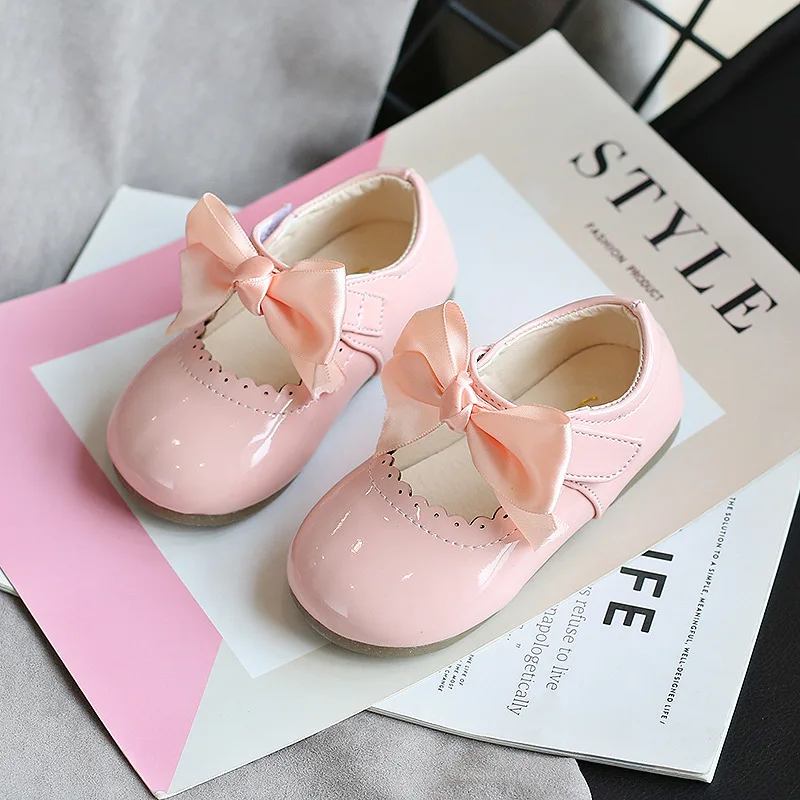 Summer Kids Shoe 2024 Spring Fashion Leathers Sweet Children Sandals For Girls Toddler Baby Breathable PU Out Bow princess Shoes