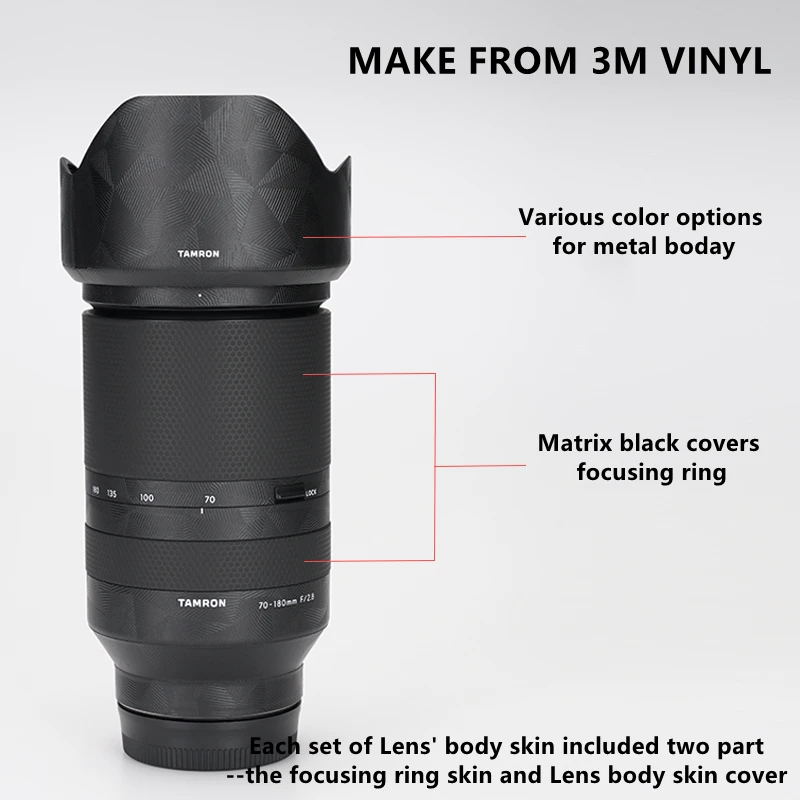 Tamron 70-180 F2.8 E Mount Lens Decal Skin for Tamron 70-180mm F2.8 Di III VXD Lens Sticker 70180 Wrap Cover tamron 70 180 skin