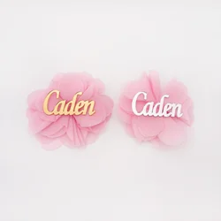 5cm 8cm Width Names of Groom and Bride Wedding Decoration Acrylic Mirror Stickers Private Custom With Pink flowers