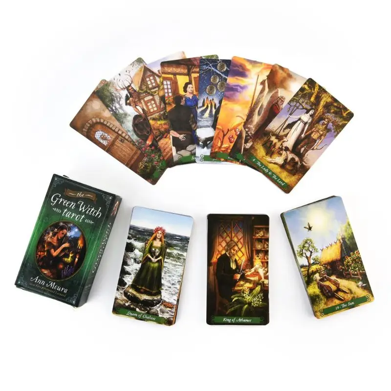 78pcs The Green Witch Tarot Cards Deck Party Board Game Oracle Playing Card