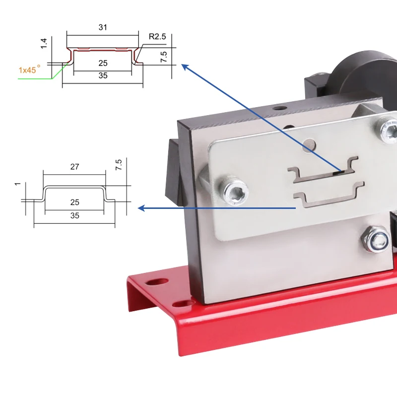 

din rail cutter, R210EF din rail cutting tool, easy cut with measure gauge cut with ruler