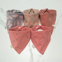 5Pcs/Lot Baby Bandana Bibs Cotton Triangle Double Layer Infant Feeding Burp Cloths Saliva Towel Apron Newborn Accessories