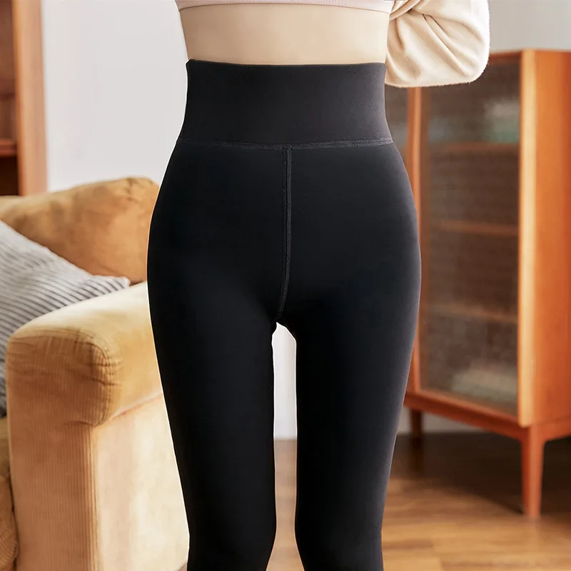 Autumn and Winter 480G Plush Thickened Nylon Leggings Imitation Cashmere One-piece Pants Pantyhose Bare Leg Leggings Artifact