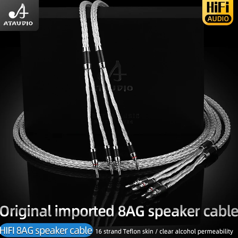 HIFI 2 do 2 kabel bananowy do głośników kabel Audio Hifi wysokiej klasy wzmacniacz Audio jedna para miedziany Jack OCC posrebrzany kabel głośnikowy