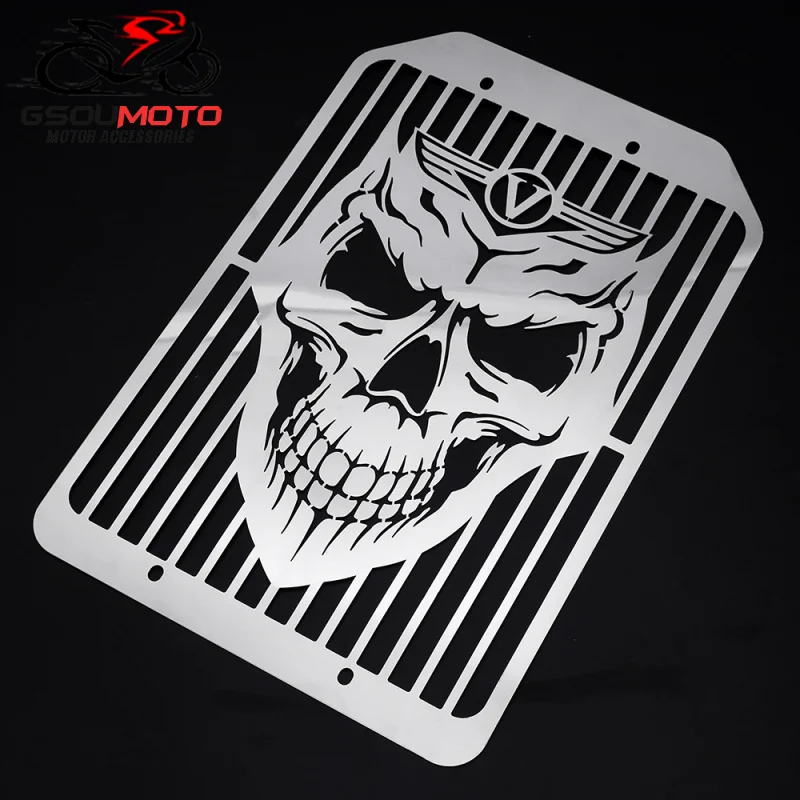 Motorcycle Skull Flame Radiator Cover Water Cooler Grill Grille Guard Protector For Kawasaki Vulcan VN 1700 VN1700