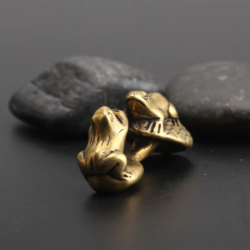 Antique Copper Handshake Frogs Miniatures Figurines Vintage Brass Animal Statue Small Ornaments Living Room Desk Decorations