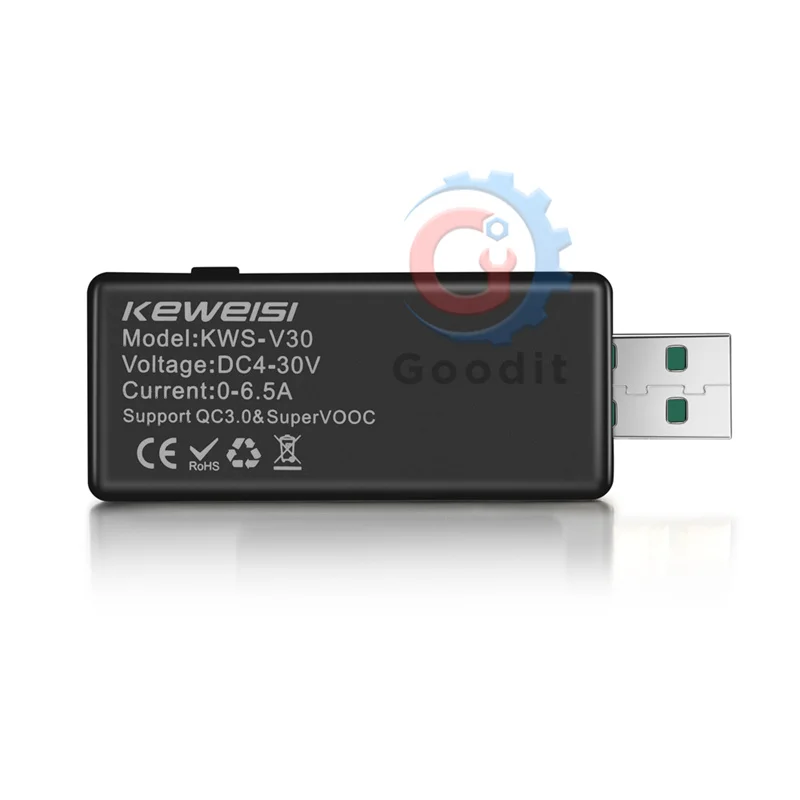 DC4-30V USB Tester Misuratore di potenza CC Voltmetro digitale Display del tempo Rilevatore di tensione corrente della banca di potere