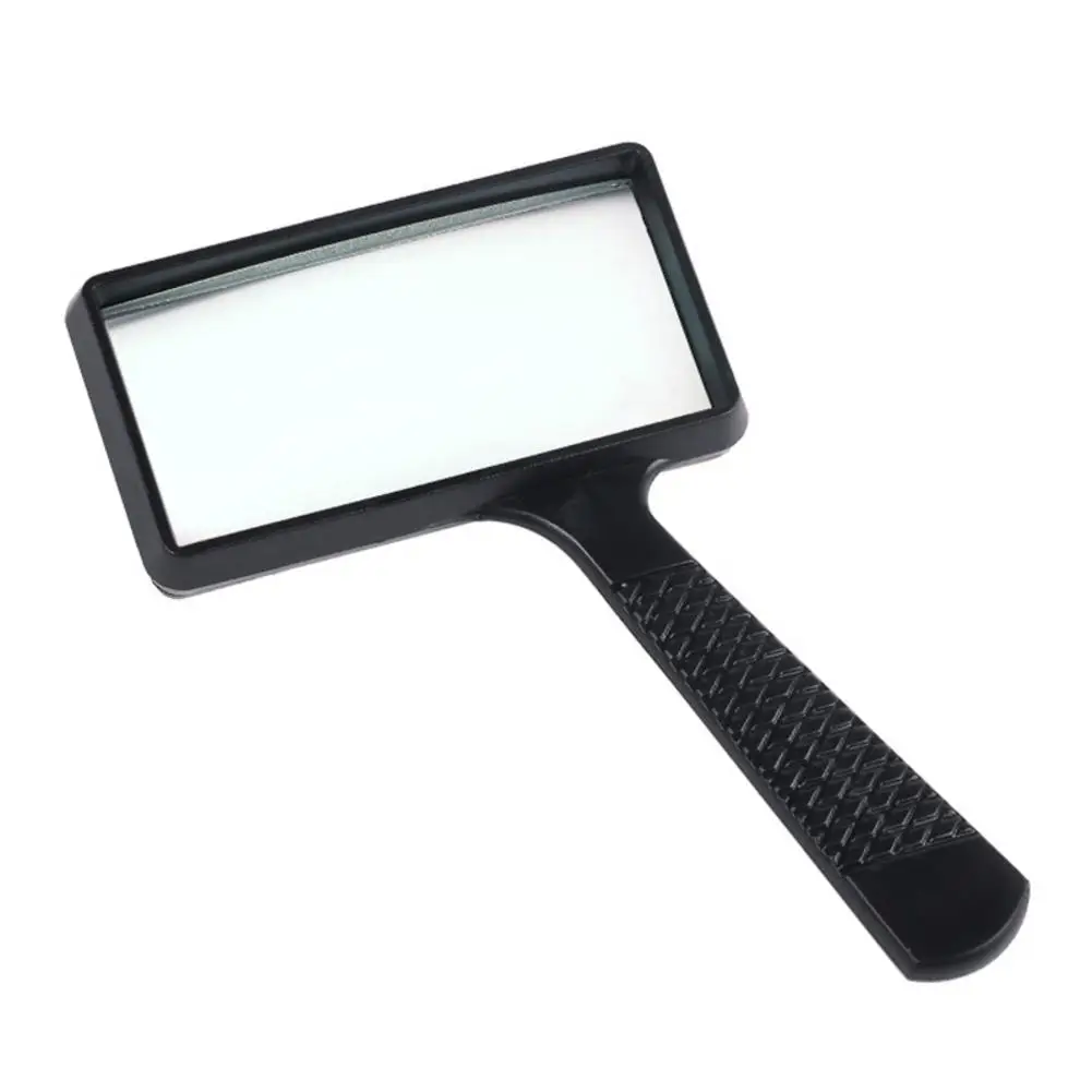 10X Handheld Square Reading Magnifier Magnifying Glass Loupe 84026 ABS+Glass Lens 10times Magnifier For Magazine Books Newspaper