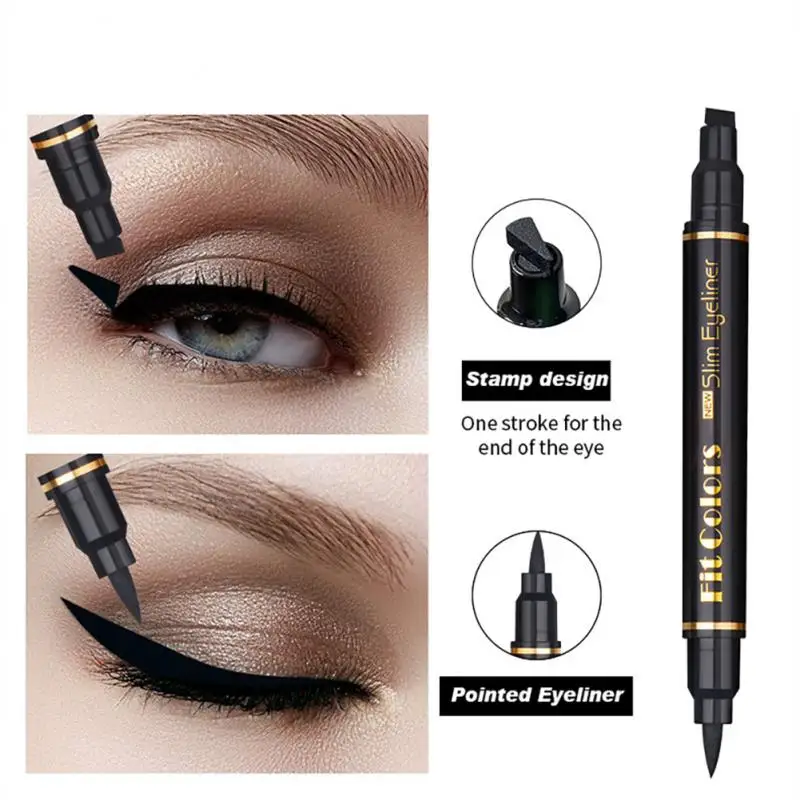 2 In1 Eyeliner Stamp Liquid Eyeliner Pencil Waterproof Quick Dry Eye Liner Pencil Makeup Stamps Seal Pen Stamp Eye Liner TSLM1