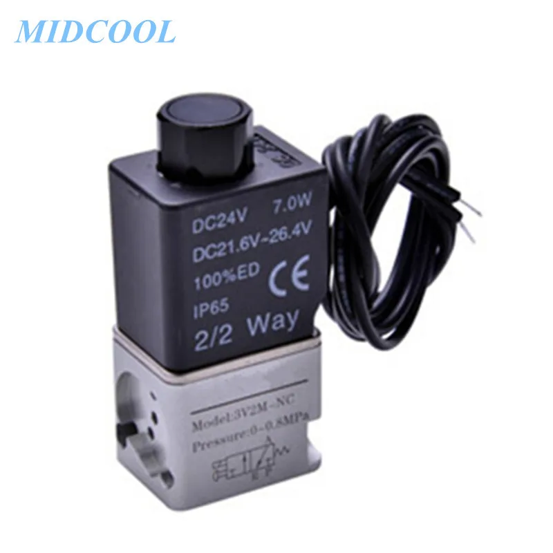 Solenoid Valve Vacuum 3V2 Series 3V2-06/08 220V 110V 24V 12V 3 Port 2 Position Grommet type Normally Closed/Opened