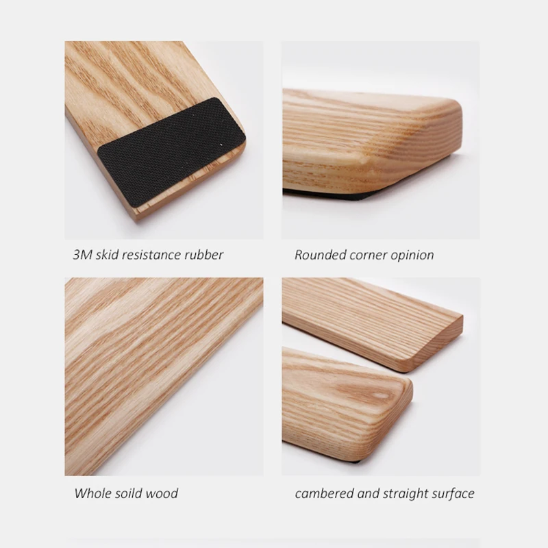 Kashcy solid Ashtree wooden palm rest for Ergonomic Gaming Mechanical Keyboard wrist support pad ,60 87 104 108keys view 4