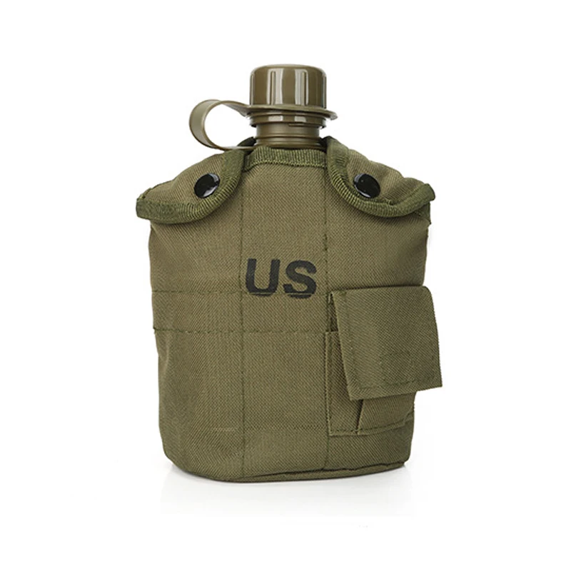 1L Outdoor Military Tactical Water Bottle Army Water Canteen Kettle With Pouch Cup Set For Camping Hiking Backpacking Survival